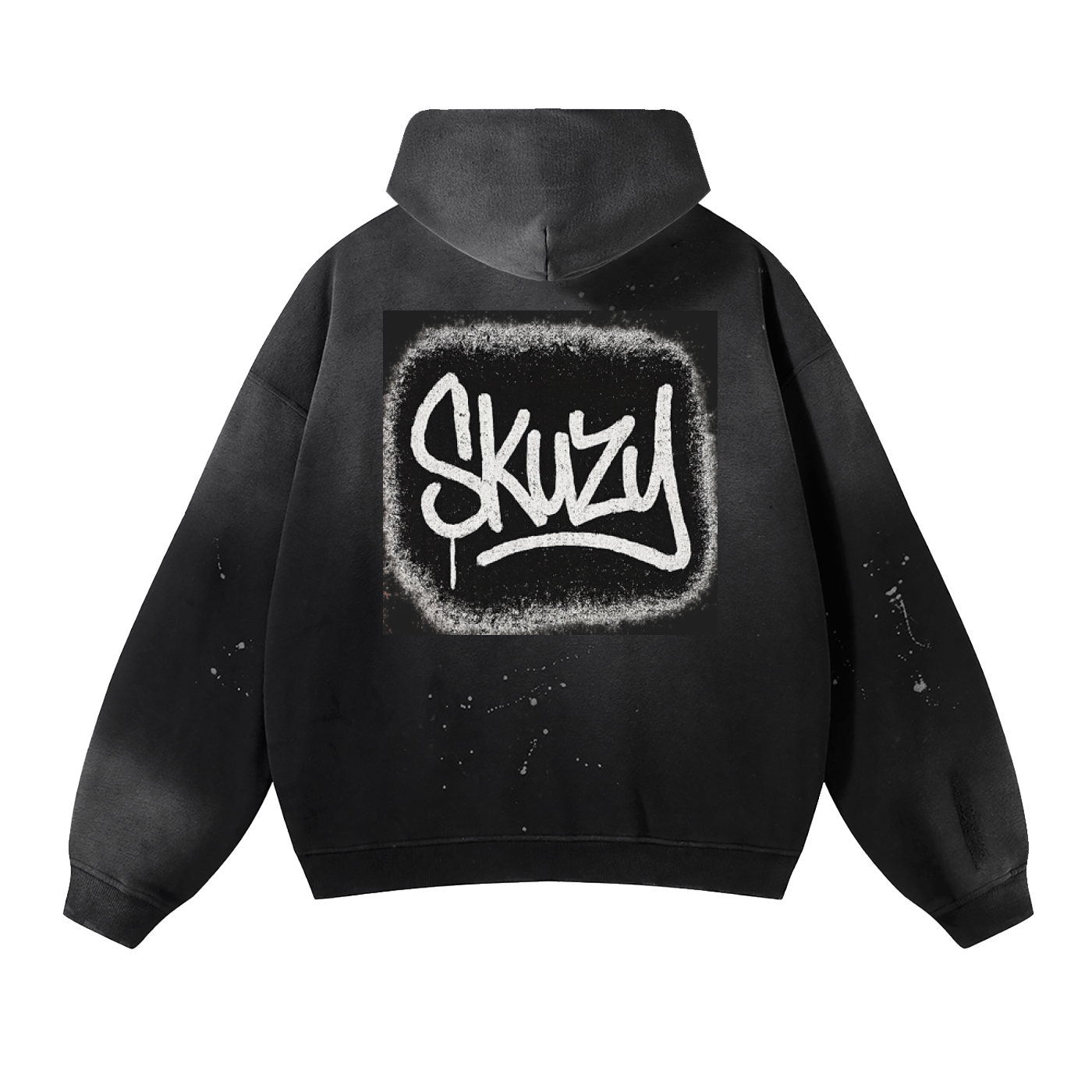 Vintage Washed Frayed Fleece Hoodie